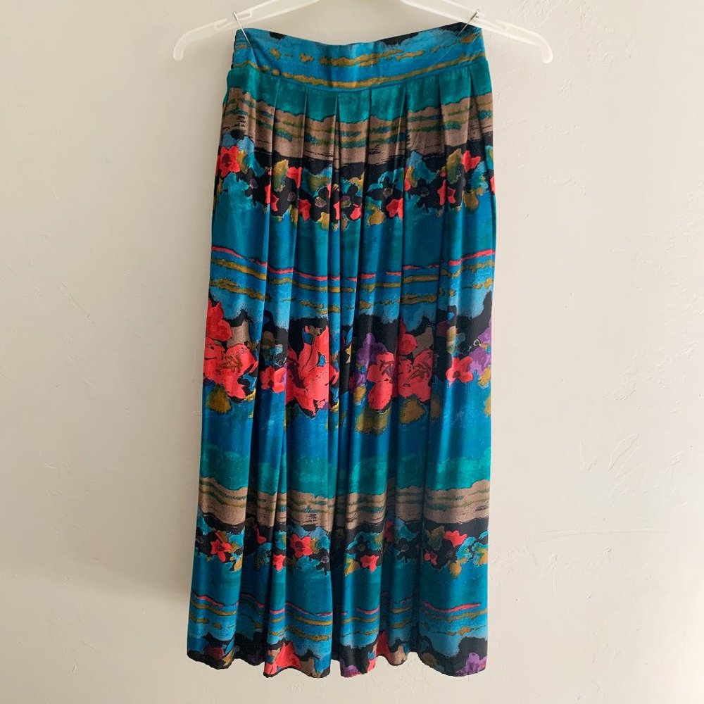 Retro Floral Maxi Skirt